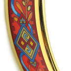 Hermes Bangle Emile Metal Enamel Red Multicolor Gold Hardware Accessories — view 9