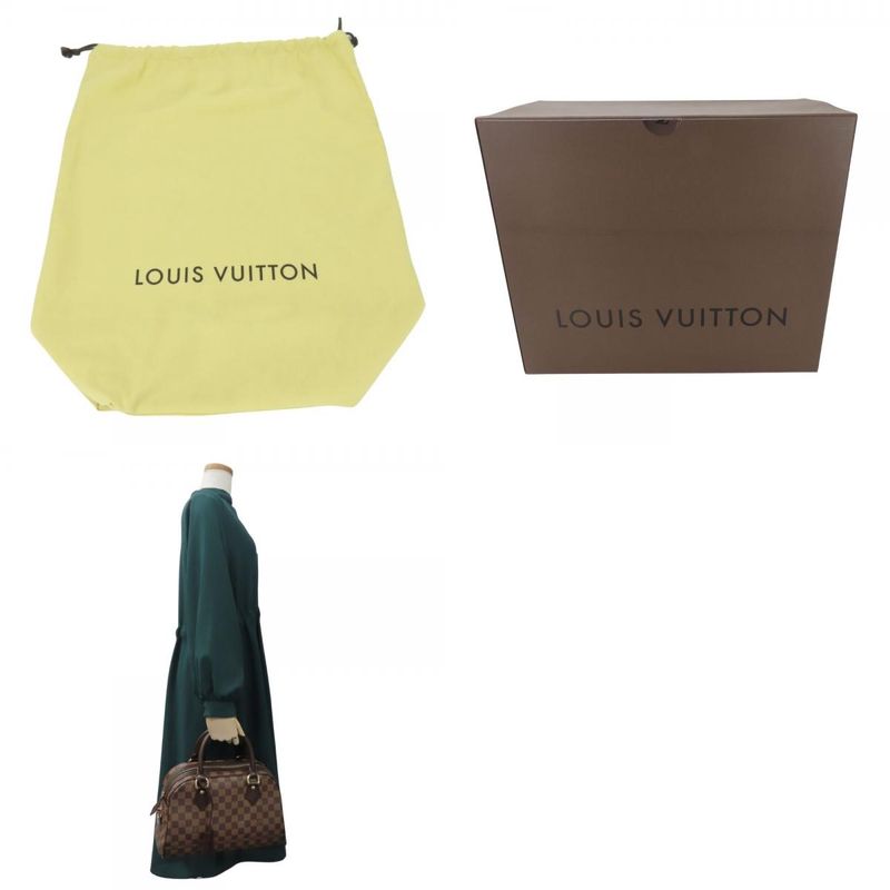 Louis Vuitton Handbag Duomo Damier Leather Ebene Brown Gold Hardware — view 9