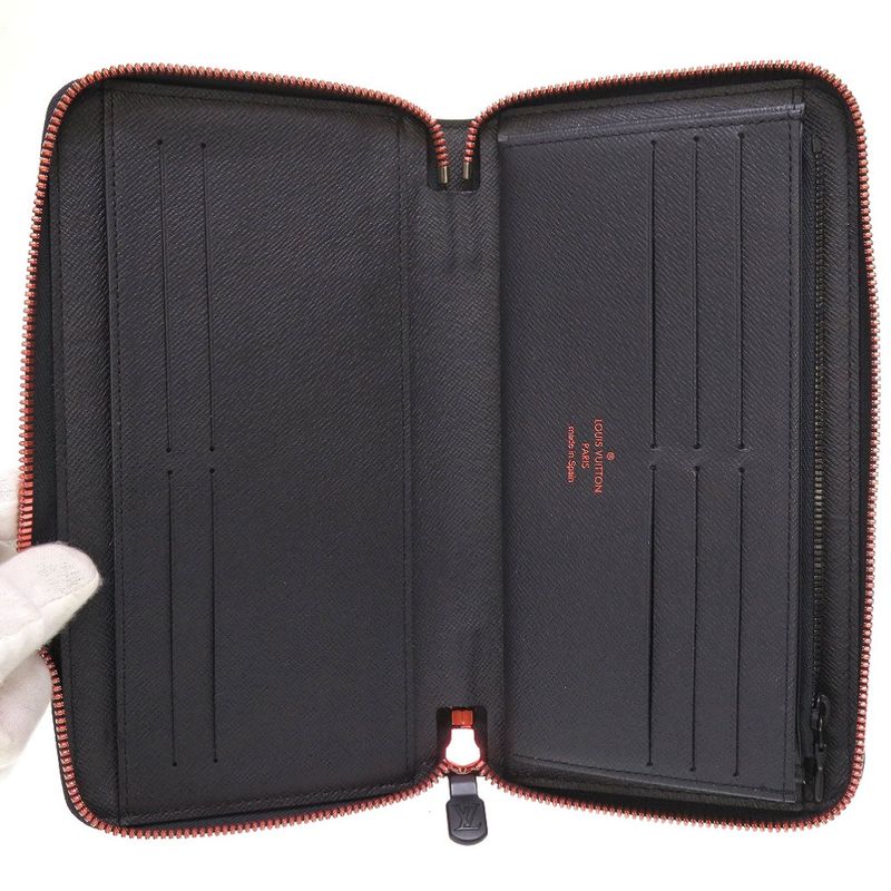Louis Vuitton Monogram Ink Upside Down Zippy Organizer Navy Round Zipper — view 4