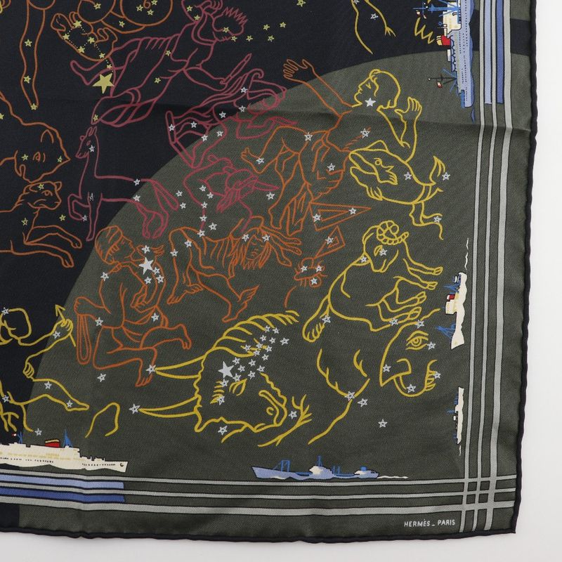 Hermes Carre 45 Petit Constellation Ship Orion Design Silk — view 5