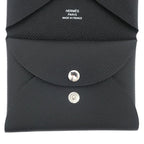 Hermes Calvi Duo Black Card Case With Coin Epson Leather — view 8
