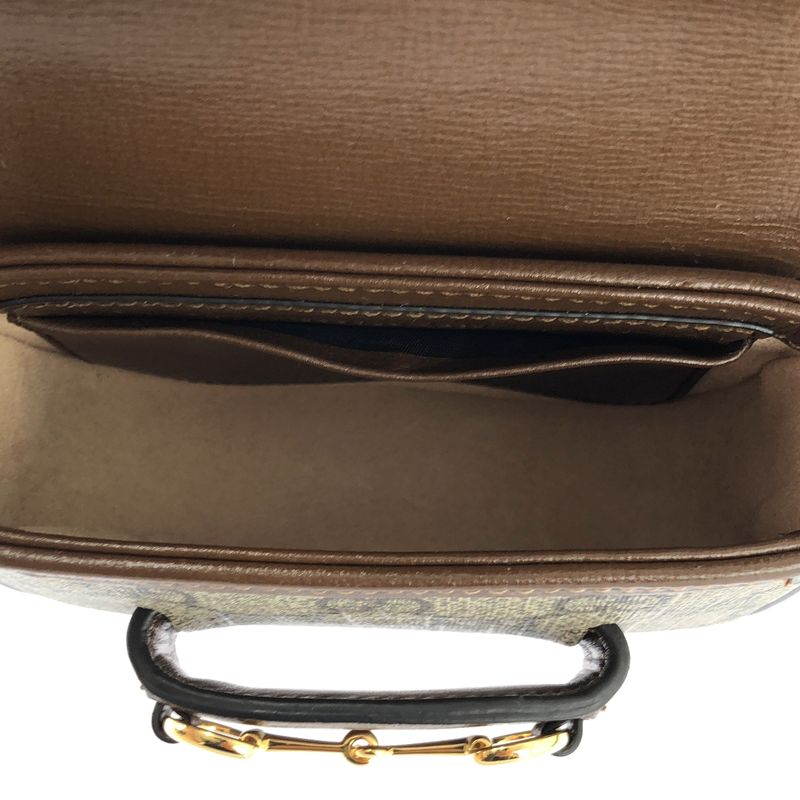 Gucci Horsebit Shoulder Strap Wallet Beige Brown — view 5