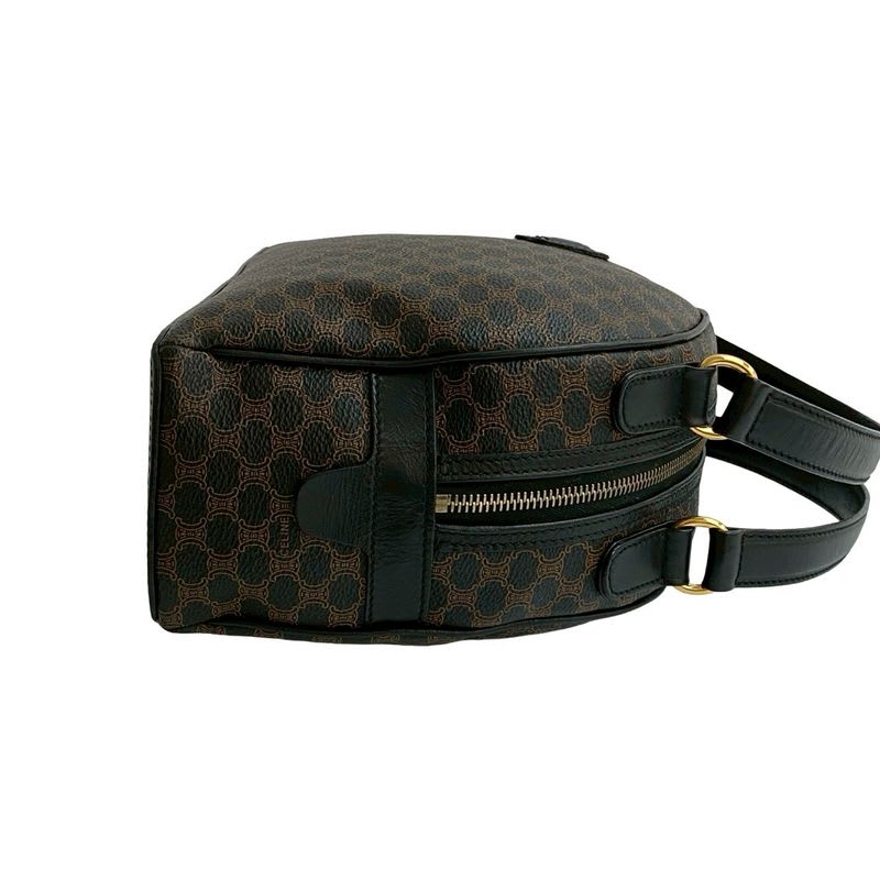 Celine Vintage Macadam Blason Triomphe Pattern Leather Handbag Mini Boston Bag — view 7