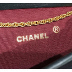 Chanel CC Logo Minimato Cotton Jersey Push Lock Chain Shoulder Bag Navy — view 9