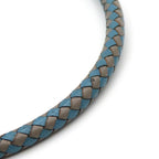 Hermes Bracelet Jumbo Breath Metal Leather Blue Gray Gold Hardware 2 Strands — view 5