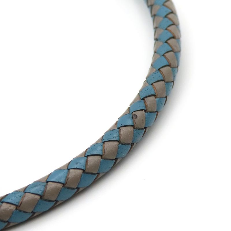 Hermes Bracelet Jumbo Breath Metal Leather Blue Gray Gold Hardware 2 Strands — view 5