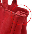 Prada Canvas Tote Canapa Bag Red — view 8