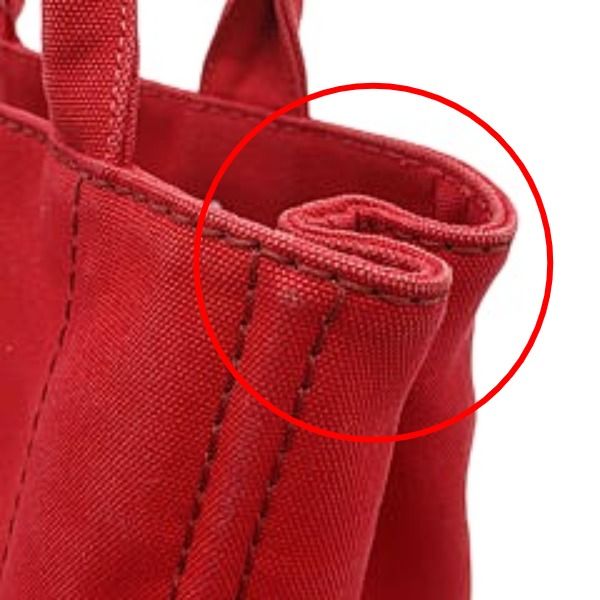 Prada Canvas Tote Canapa Bag Red — view 8