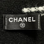 Chanel Stole Black Gingham Check Wool Cashmere — view 7