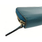 Gucci Outlet Round Zip Long Wallet Interlocking G Blue Green — view 7