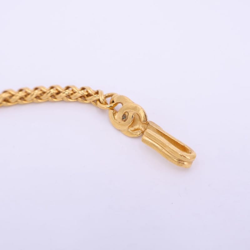 Chanel Chain Necklace Coco Mark Gold Accessory Vintage Flower Motif — view 6
