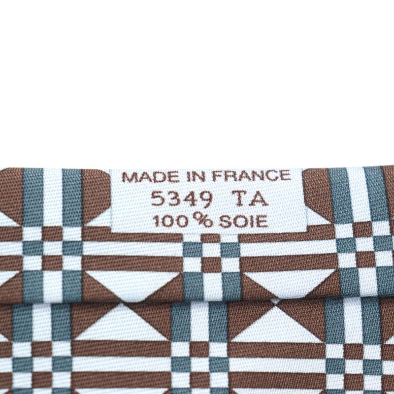 Hermes Cravate 100% Silk Art Deco Geometric Pattern Tie Multicolor — view 9