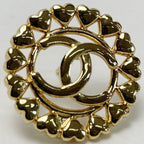 Chanel Round Heart Coco Mark Aba273 Gold Earrings Accessories — view 5