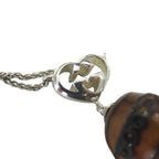 Gucci Interlocking G Heart Pendant Necklace Silver 925 Wooden Bamboo 0530 — view 6