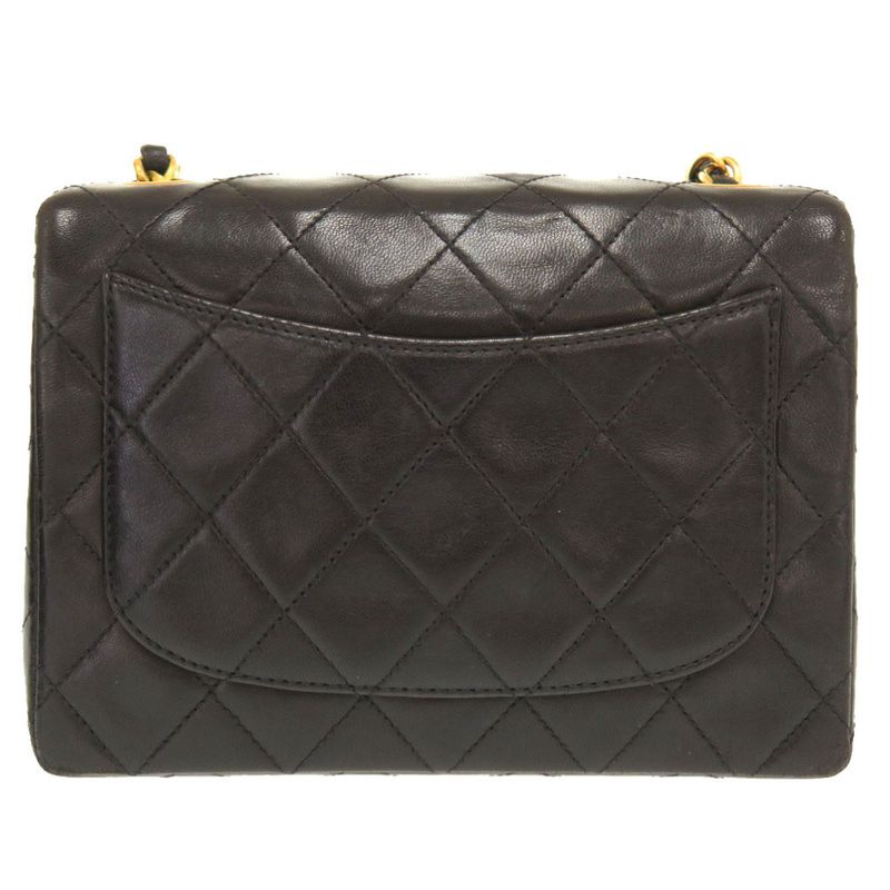 Chanel Mini Quilted Lambskin Leather Black 4 Gold Chain Shoulder Bag — view 2