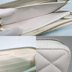 Chanel Long Zip Wallet Ap3337 Quilted Caviar Leather White Gdhardware — view 6