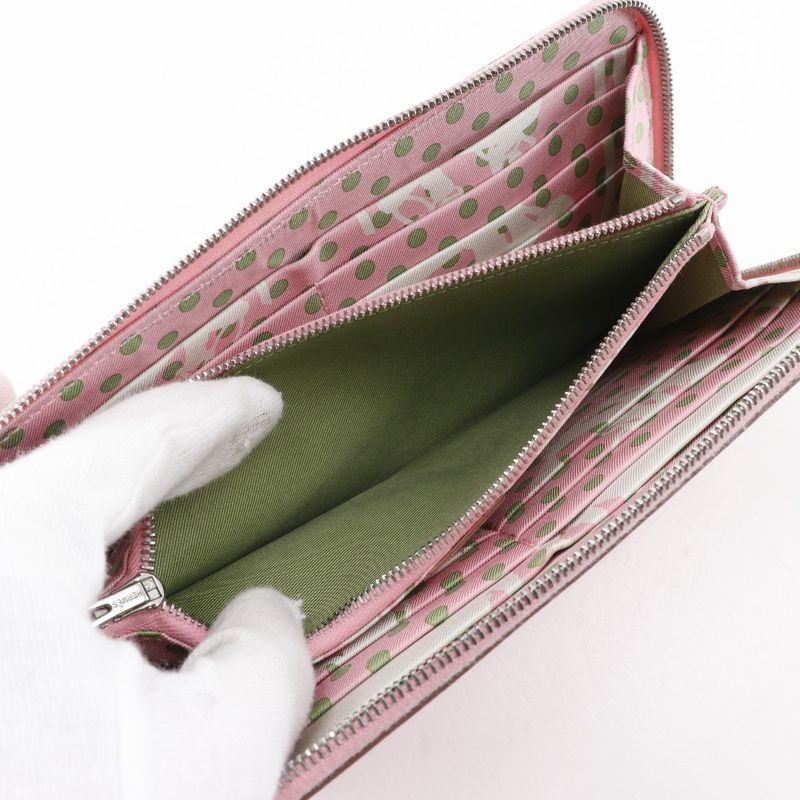 Hermes Azap Long Silk Inn Vaux Epson Rose Confetti Pink Y Wallet — view 9