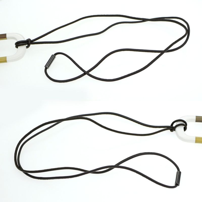 Hermes Necklace Amar Buffalo Horn White Brown Pendant Accessories — view 9