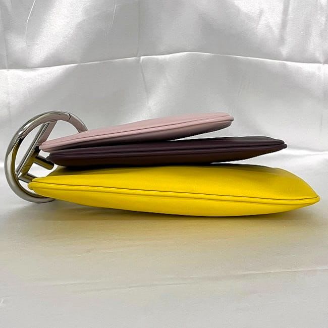 Fendi Clutch Bag Triplet Pouch Pink Bordeaux Yellow — view 3