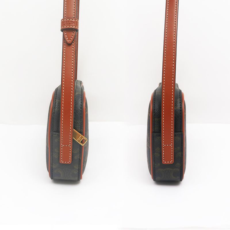 Celine Mini Camera Triomphe Shoulder Bag Pouch Brown Multicolor — view 4