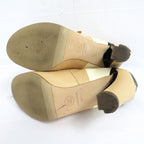 Chanel Short Boots Ankle Strap Coco Mark 35.5 Beige Black White — view 4