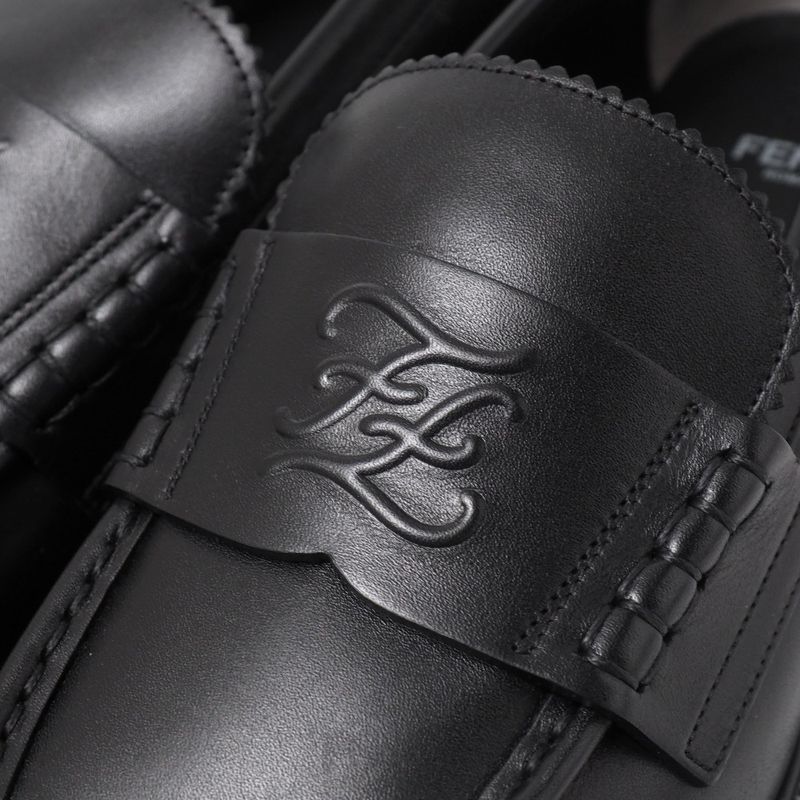 Fendi Loafers Size 40 Double F Zucca Logo Leather Shoes — view 7