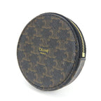 Celine Coin Case Triomphe 10 D222 Bq3.38 no Leather Black Brown Gold Hardware — view 2