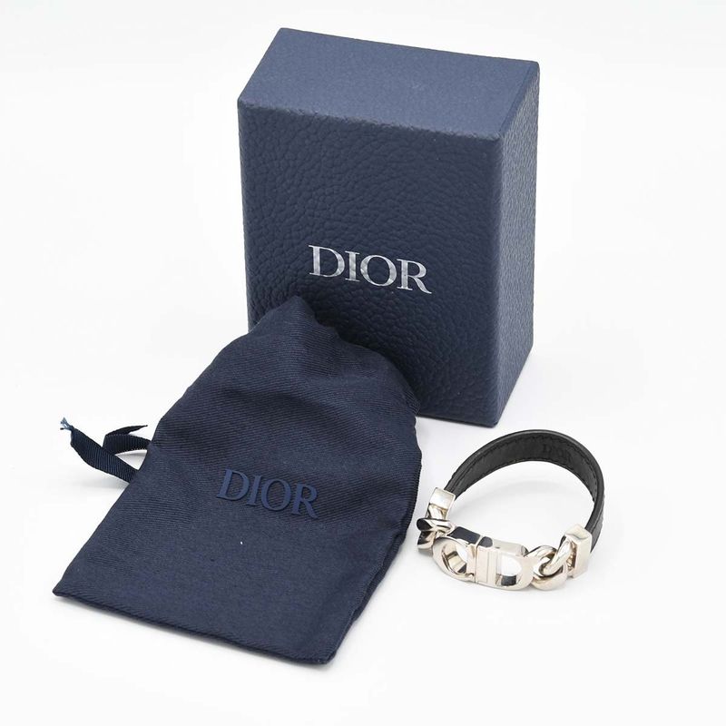 Christian Dior Bracelet CD Logo Accessory Black And Silver Color — view 7