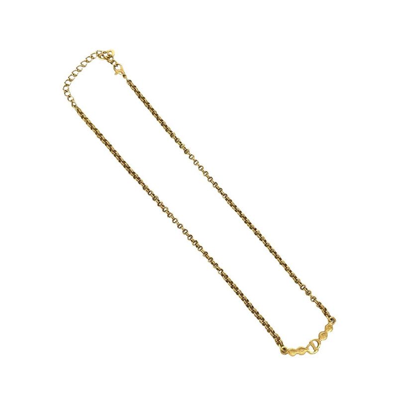 Christian Dior Vintage CD Logo Rhinestone Necklace Choker Pendant Gold 55413 — view 5
