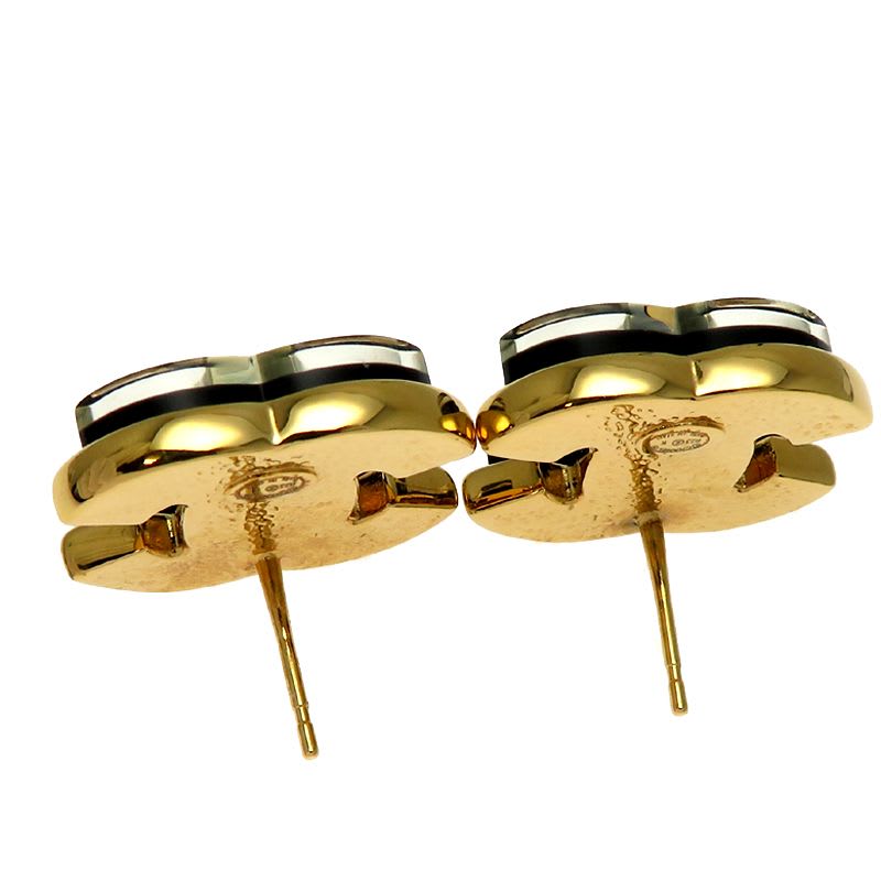 Chanel Iconic CC Black and Gold-Tone Earrings — view 7