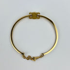 Celine Logo Triomphe Accessory Bracelet Bangle Gold Vintage — view 5