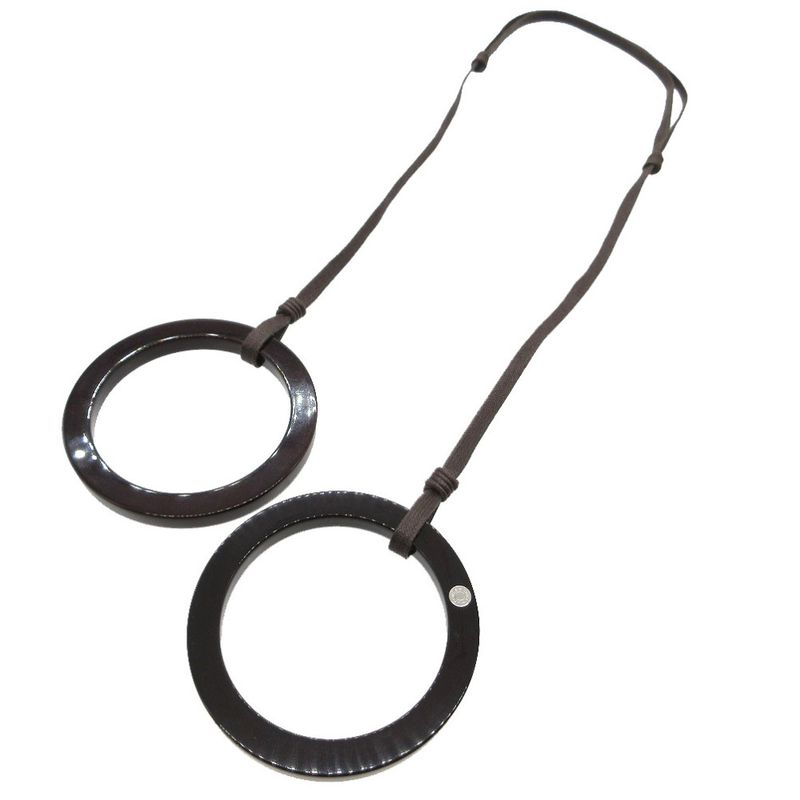Hermes Mikado Horn & Lacquer Necklace Lacquerwood Gray Pink Green 1400 — view 4