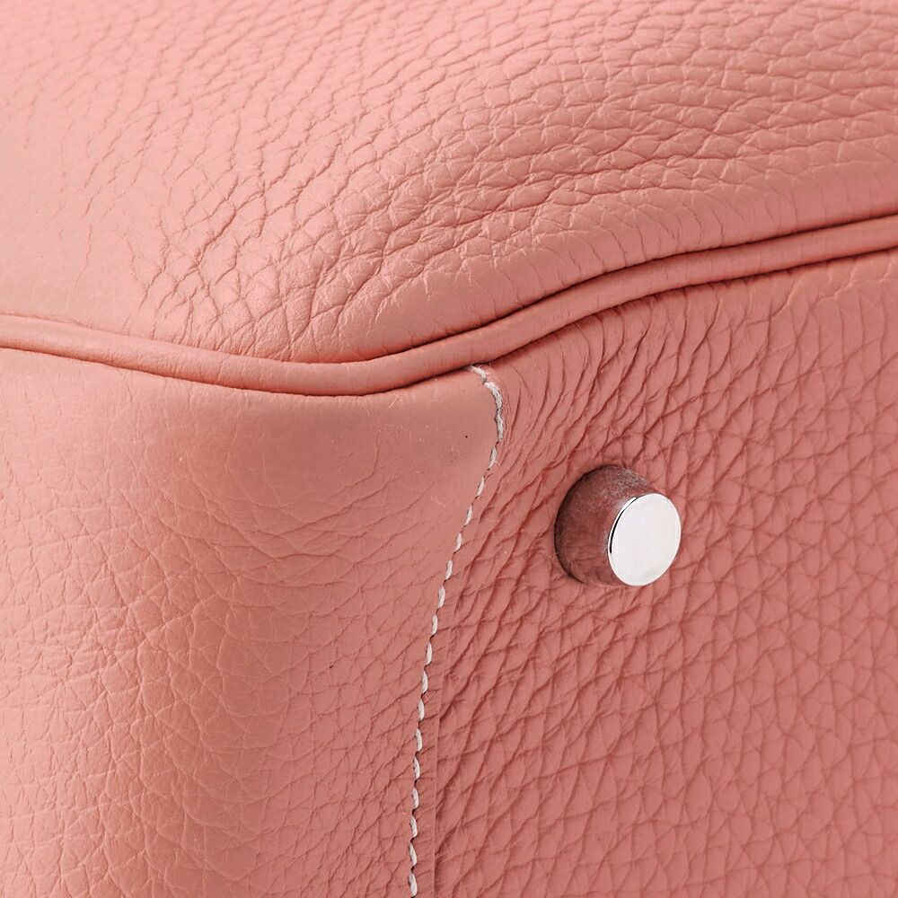 Hermes Lindy 34 Shoulder Bag Taurillon Clemence Crevette Silver — view 9