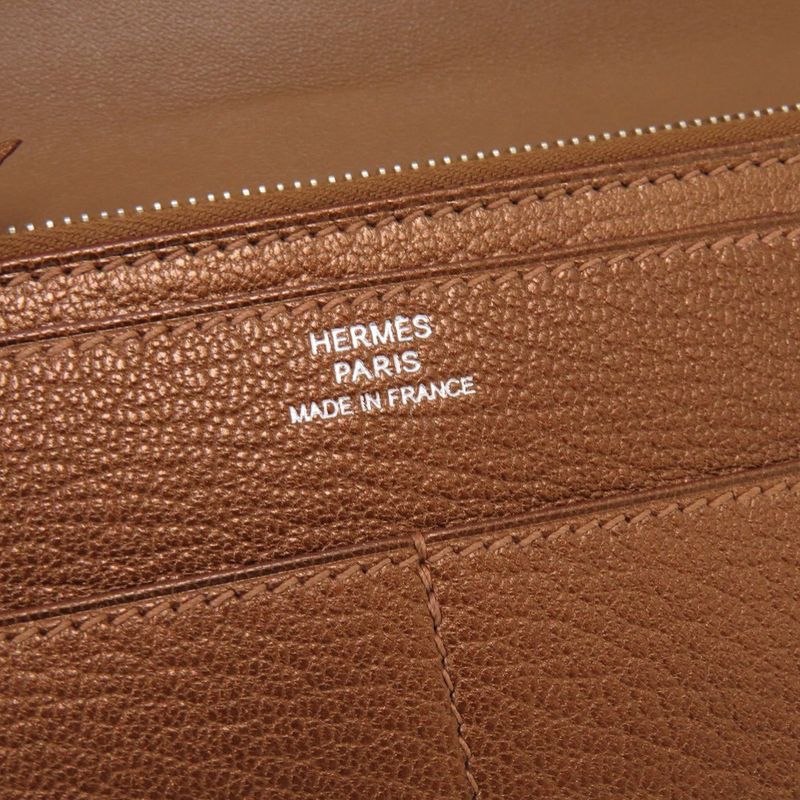 Hermes Dogon GM Midosuji Limited Chevre Bronze Silver Hardware Long — view 7