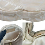 Chanel Pouch New Travel Line 7 th Beige Jacquard Nylon Round Small — view 5