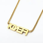 Fendi Logo Necklace Graffiti Zircon Gold — view 3