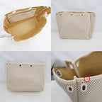 Hermes Herbag Her Bag Cabas MM Toile GM Tote Hand Silver Hardware — view 8