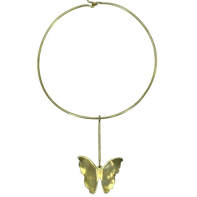 Christian Dior Necklace Choker Jewelry Accessories Small Butterfly Motif GP — view 3