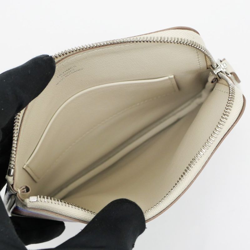 Hermes Carre Pocket Pouch Beton Swift Horse Beige Leather — view 7