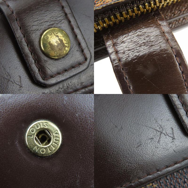 Louis Vuitton Bifold Wallet Compact Zip Damier Ebene Brown Gold Hardware — view 6