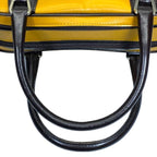 Prada Bow Sling Bag Tote Handbag Logo Leather Yellow Brown — view 6