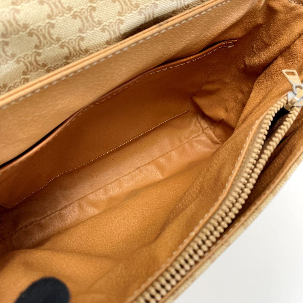 Celine Macadam Pattern Shoulder Bag Pochette Crossbody Gold Hardware — view 3