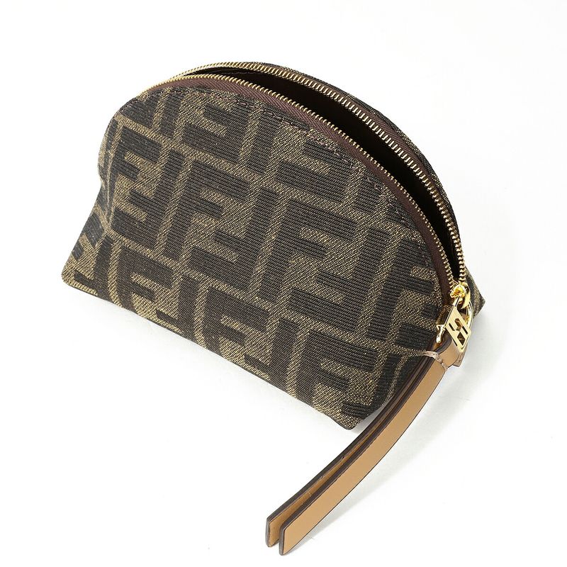 Fendi Pouch Brown FF Jacquard Fabric — view 5