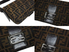 Fendi Mamma Baguette Bag Zucca Pattern Canvas Leather Brown Silver — view 6