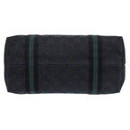 Gucci Sherry Line GG Canvas Black Tote Bag Green 0090 — view 5