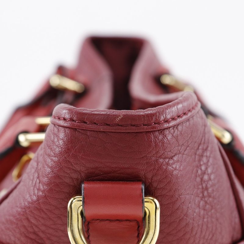 Loewe 2-Way Shoulder PIEL Vacuna Cowhide 318.32 C86 Leather Red Handbag — view 8