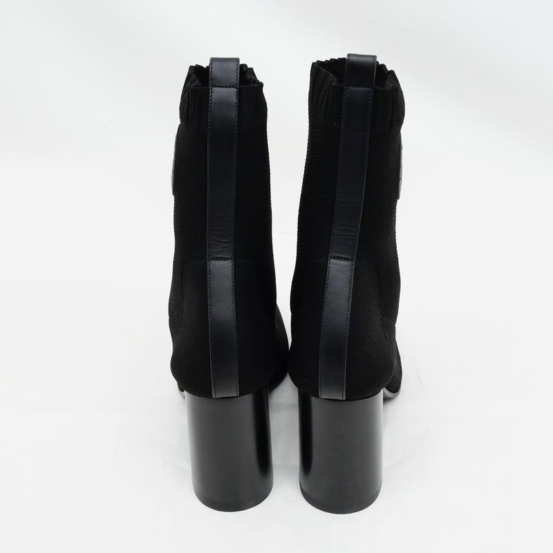 Hermes Jenna 90 Black Size 38 1 2 Short Knit Boots — view 5