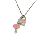 Chanel Necklace Coco Mark Padlock Cadenna Heart Key Metal Silver — view 5