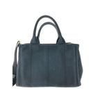Prada Tote Bag Canapa Canvas with Strap Shoulder Navy — view 2
