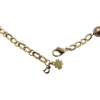 Christian Dior Pearl Chain Metal Faux Gold White Brown Necklace 0088 — view 5